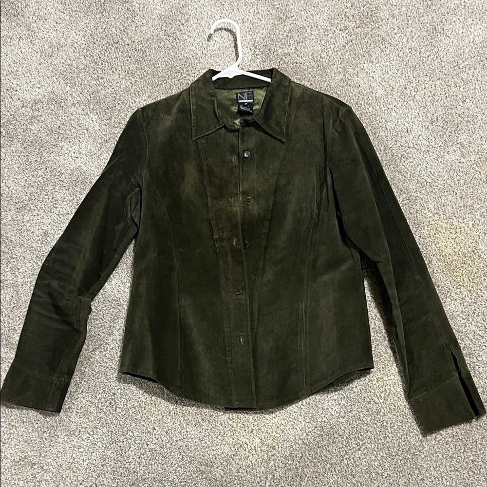 New Frontier Dark Green Suede Jacket